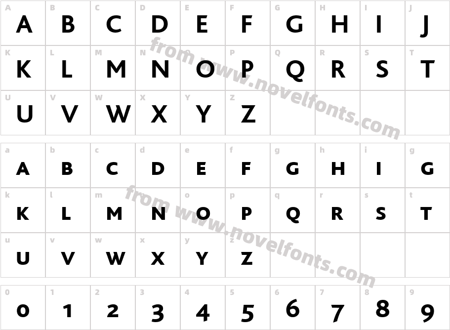 BlissCapsExtraBoldCharacter Map