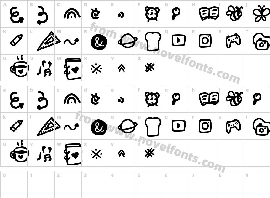 Block Note DoodleCharacter Map