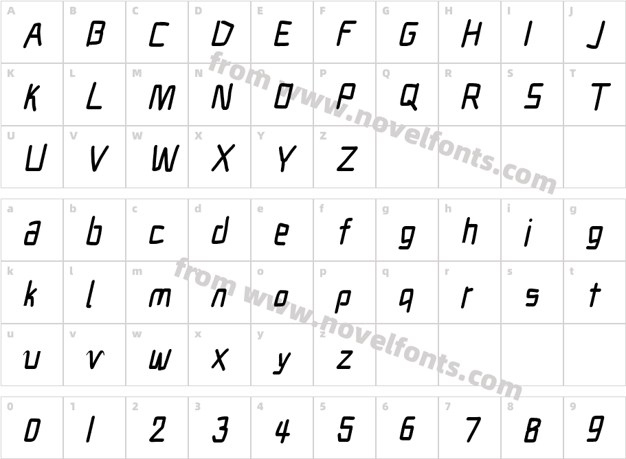 Electronic Circuit ItalicCharacter Map