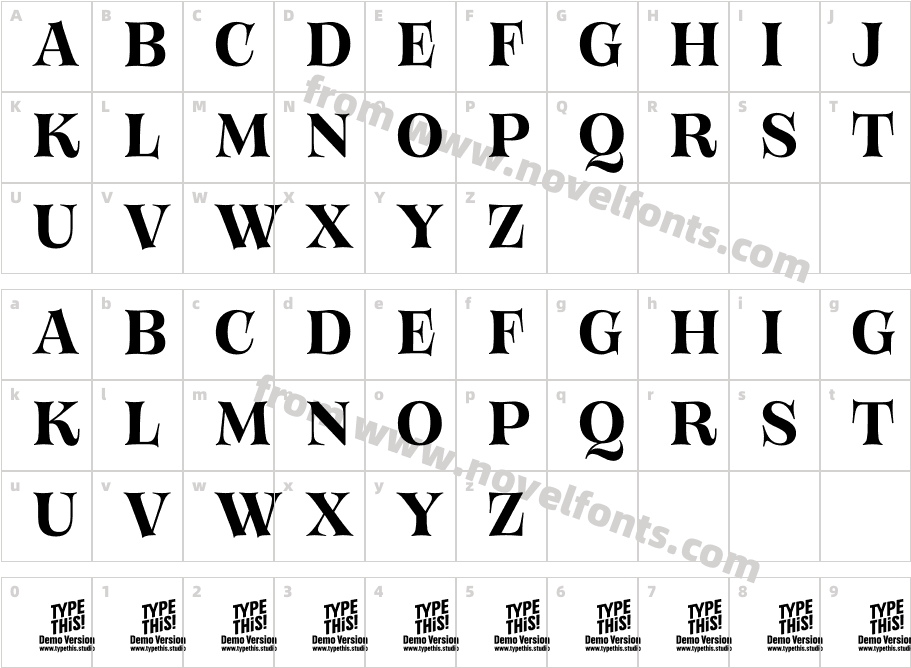 Bloemche All Caps Medium TrialCharacter Map