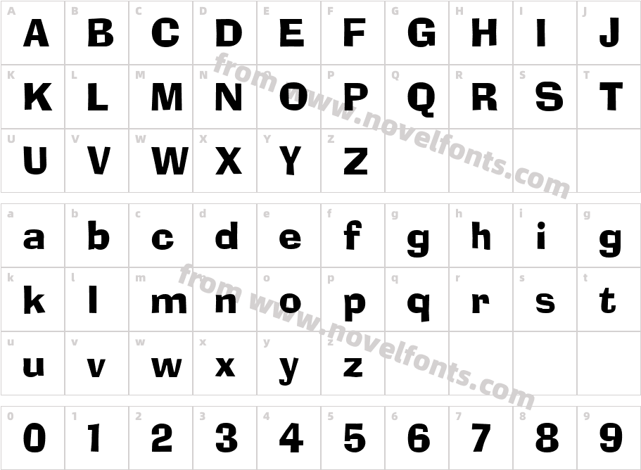 Blox CondensedCharacter Map