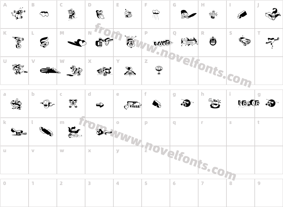 Bobotta Icons LT StdCharacter Map