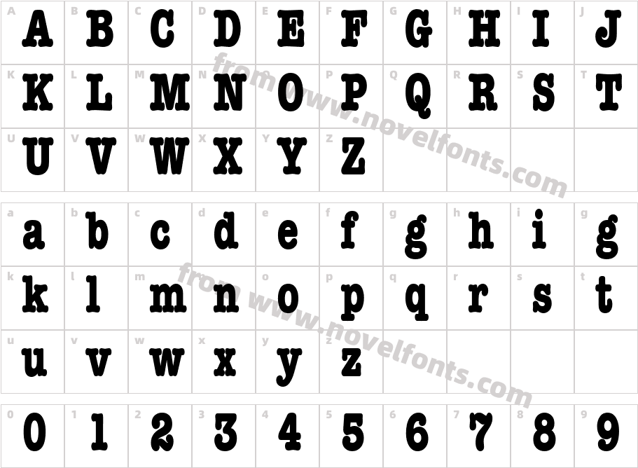 BocciText13-SPBoldCharacter Map