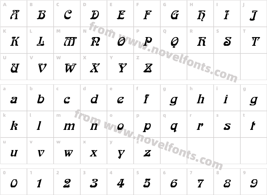 BocklooCharacter Map