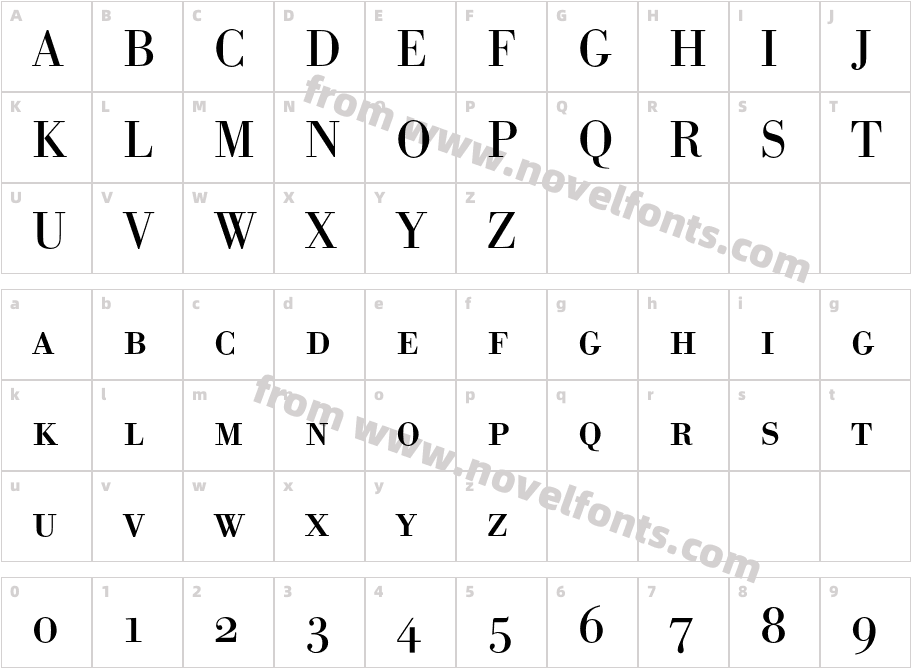 Bodoni Antiq SC T OTCharacter Map