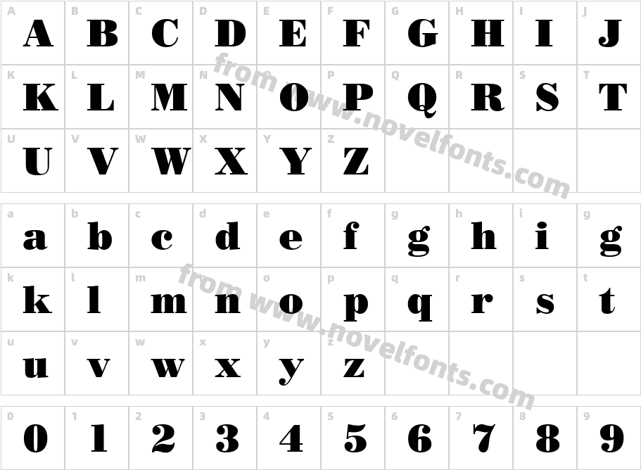 Bodoni BlackCharacter Map