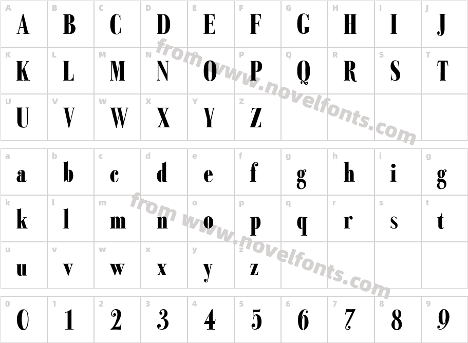 Bodoni Classic Condensed PlusCharacter Map