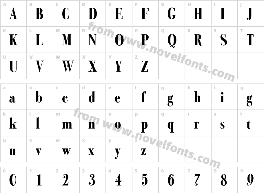 Bodoni Classic CondensedCharacter Map