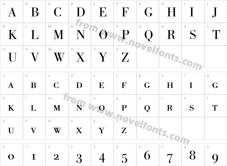 Bodoni Classico SCCharacter Map