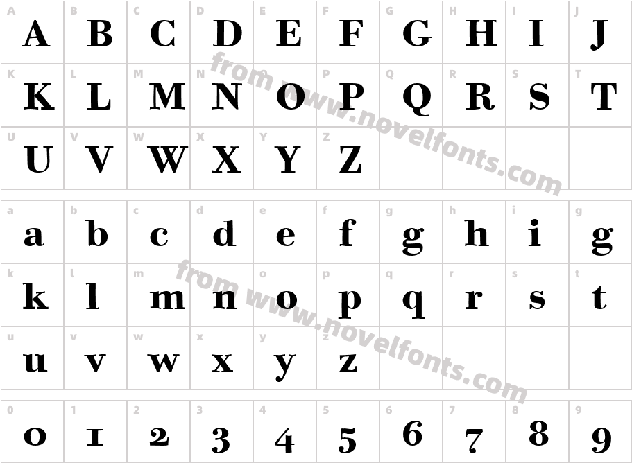 Bodoni Six OS ITC TTCharacter Map