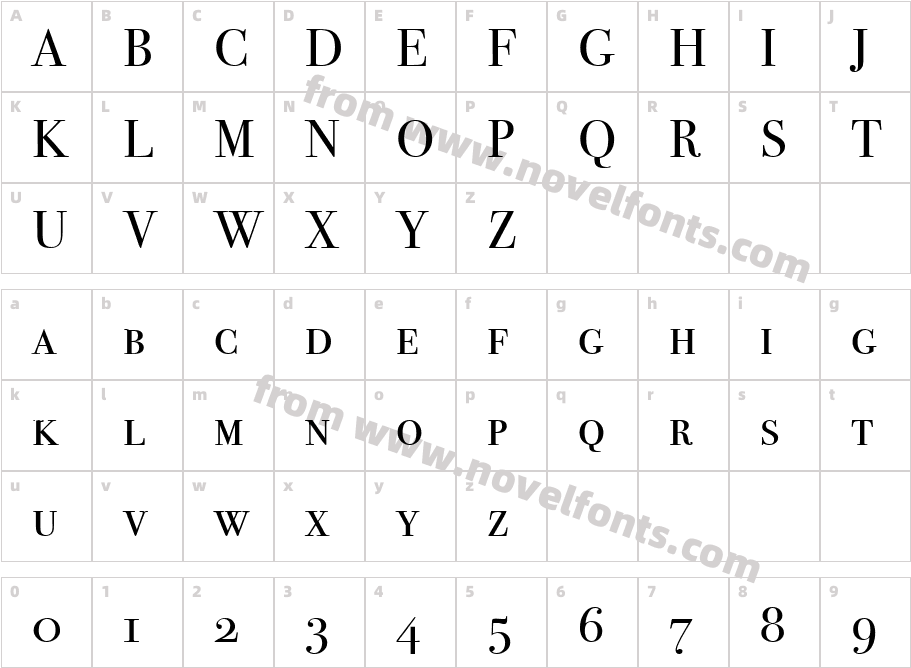 Bodoni SvtyTwo SC ITC TTCharacter Map