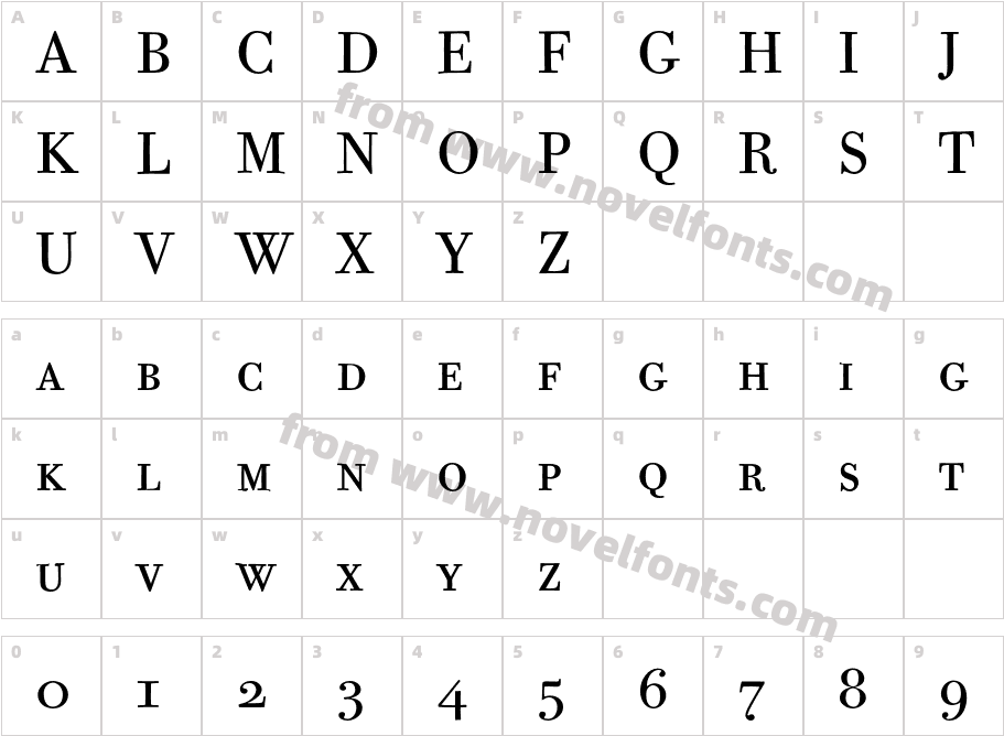 Bodoni Twelve Itc SC T OTCharacter Map