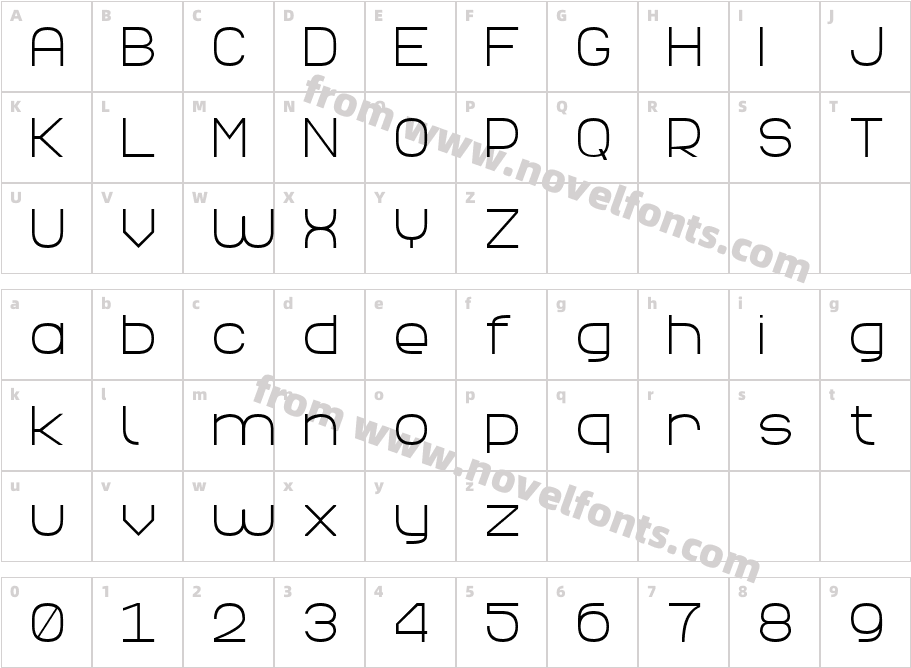 Elegant Line 7Character Map