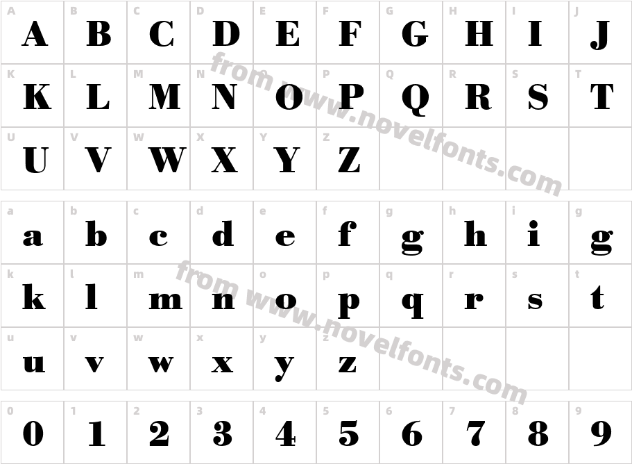 BodoniAntT-Bold_7757Character Map