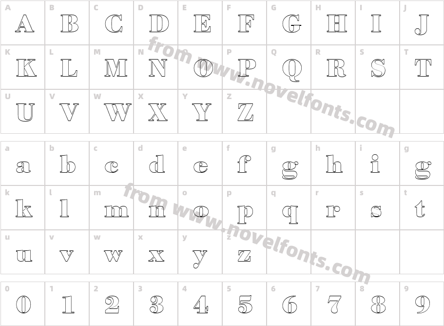 BodoniAntTBolOu1Character Map