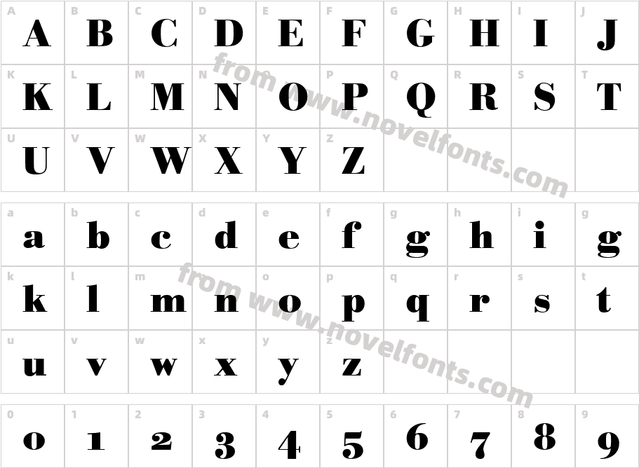 BodoniBEOldstyleFiguresCharacter Map