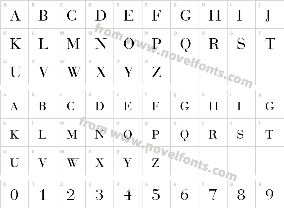 BodoniExpertCharacter Map