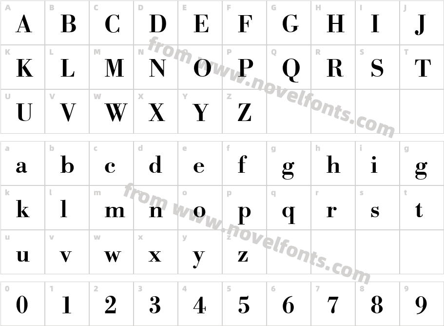 BodoniIbmTMedCharacter Map