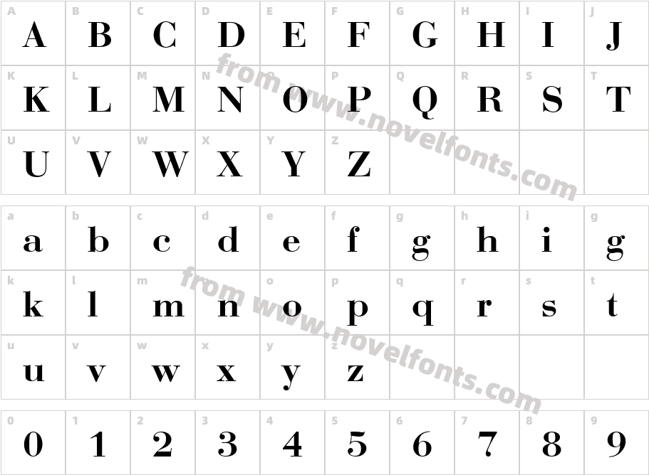 BodoniNo1URWDDemBolCharacter Map