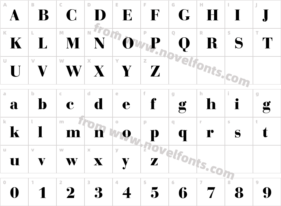 BodoniNo1URWD_BoldCharacter Map