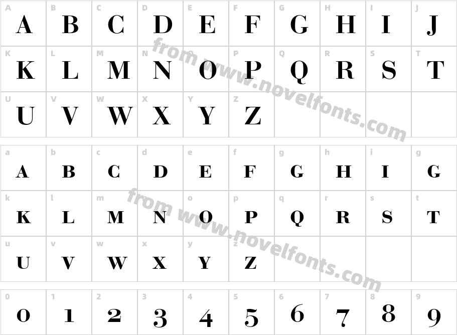 BodoniNo1URWSCDDemBolCharacter Map