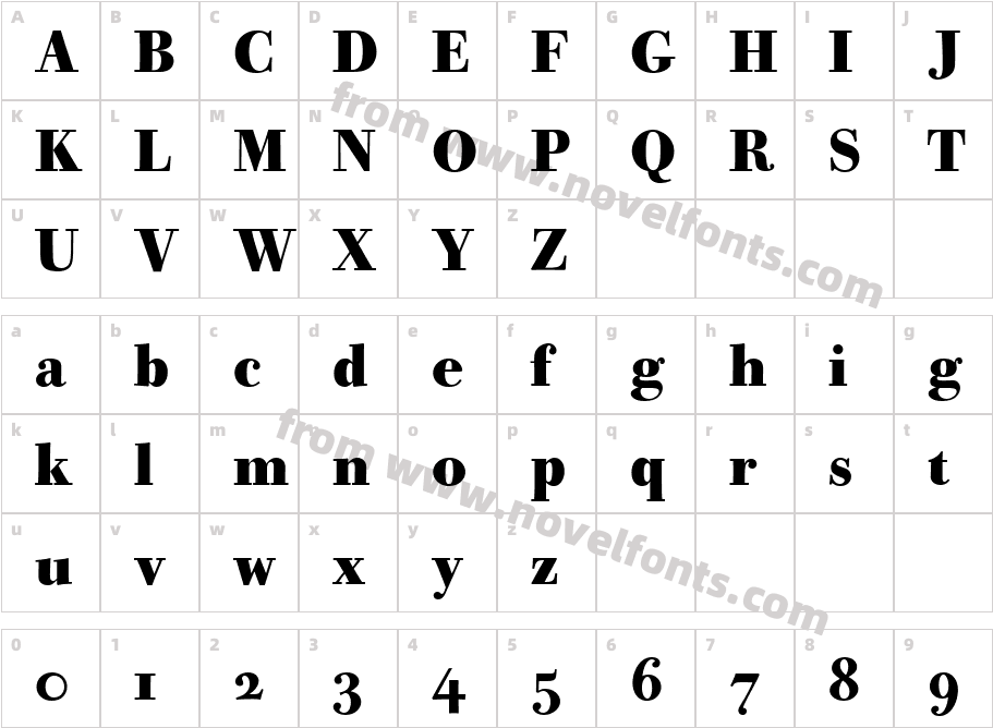 BodoniOldFaceBEOldstyleFiguresCharacter Map