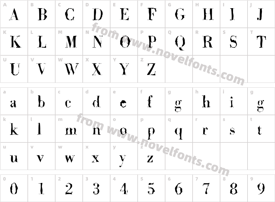 BodoniRandomCharacter Map