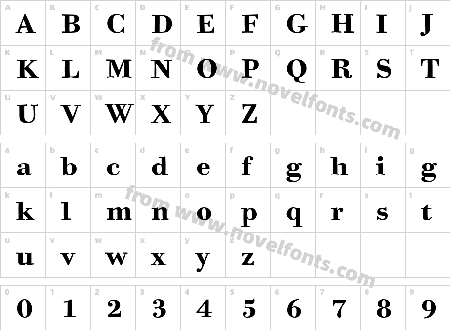 BodoniSixITCBooCharacter Map