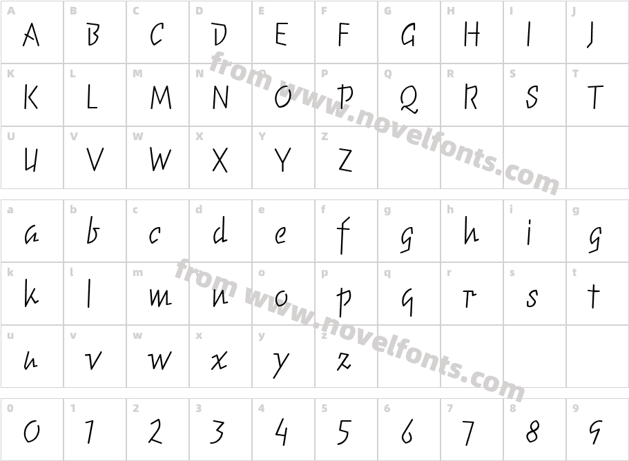 ElektrixLightLining RegularCharacter Map