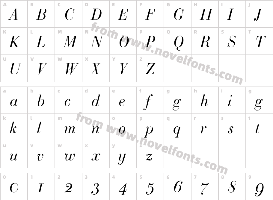 Bodoni_Classic_Italic_PDFCharacter Map