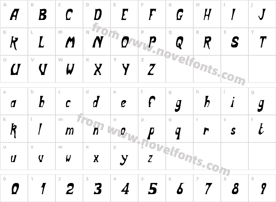 BodyShopCondensed_ObliqueCharacter Map