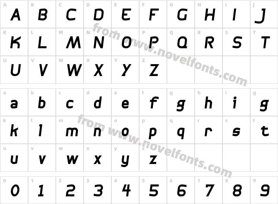 Bogotana-Bold-ItalicCharacter Map