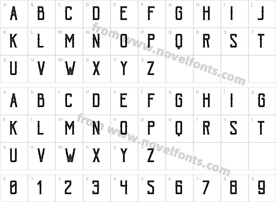 BohemPressCharacter Map