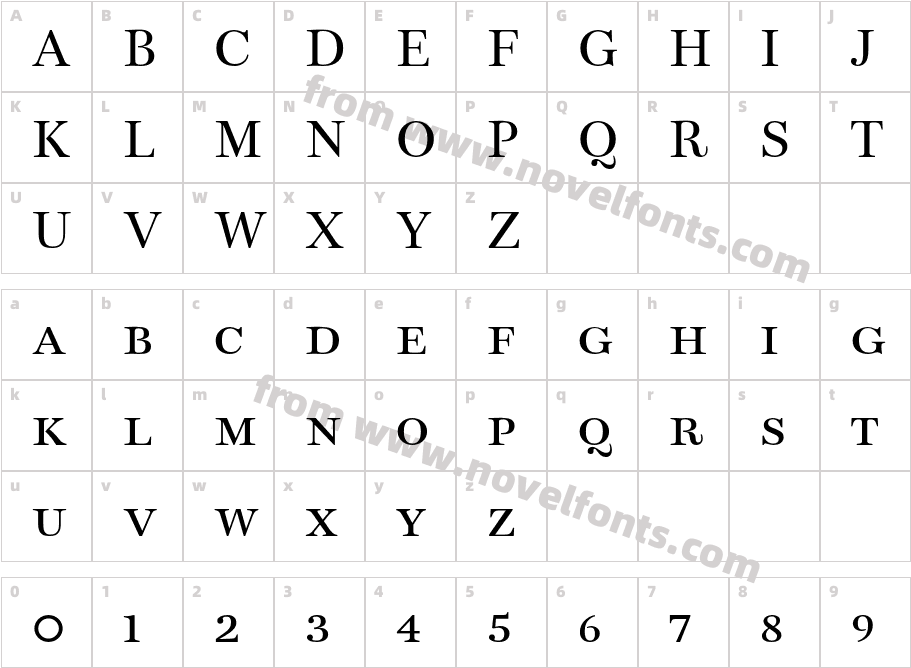 Bohemia LT Std SCCharacter Map