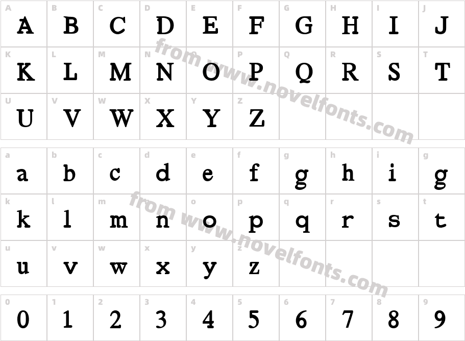 Bold Regeneration XCharacter Map