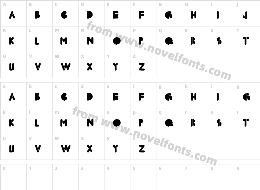 BoldFace StencilCharacter Map