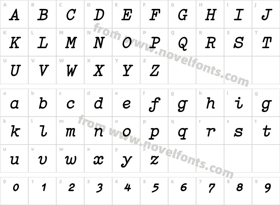 ElementaSymbol-BoldItalicCharacter Map