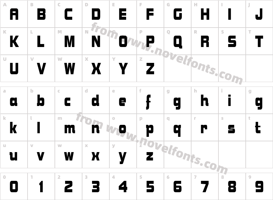 BolsterCondensedCharacter Map