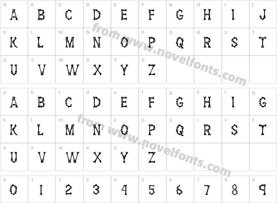 BonzCapsSSKCharacter Map