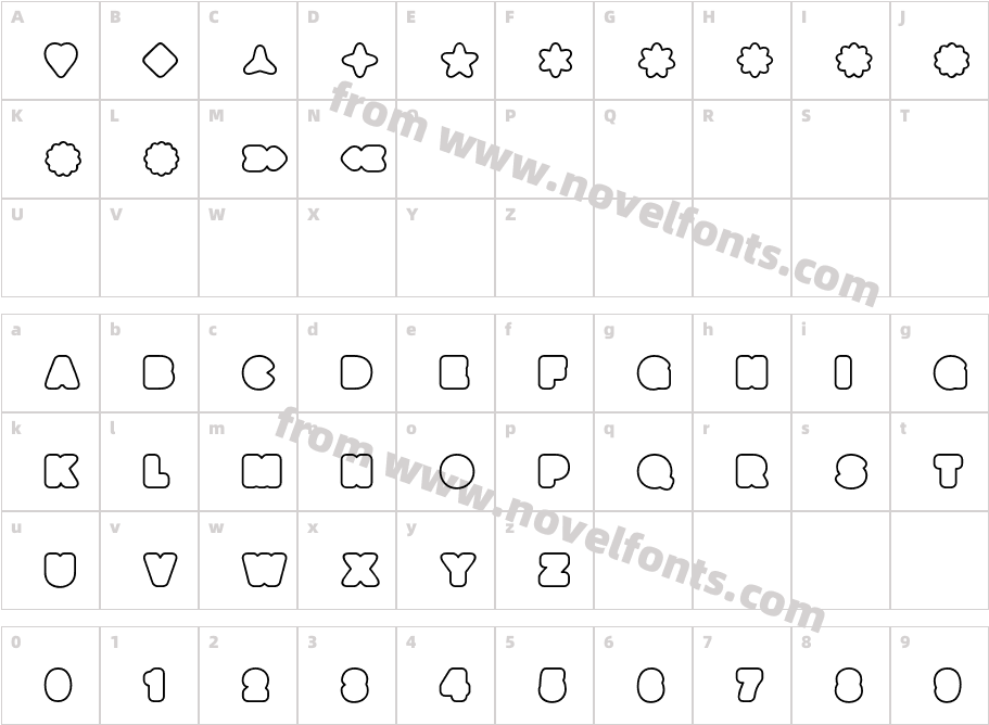 Boogie LT Std Outline 2Character Map