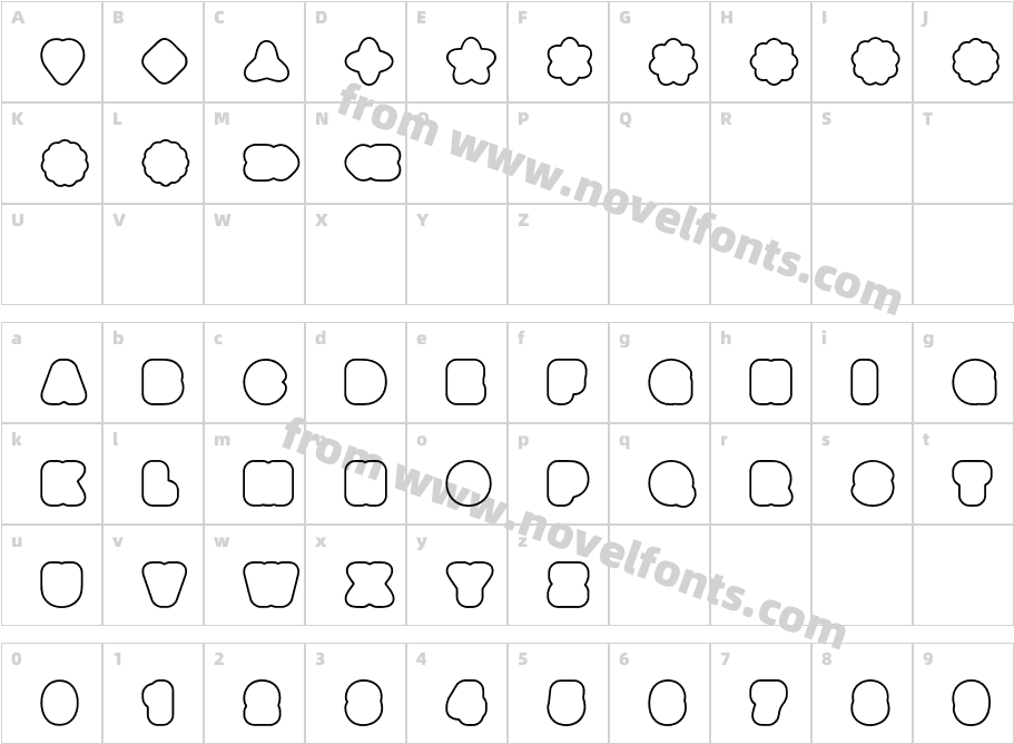 Boogie LT Std Outline 3Character Map