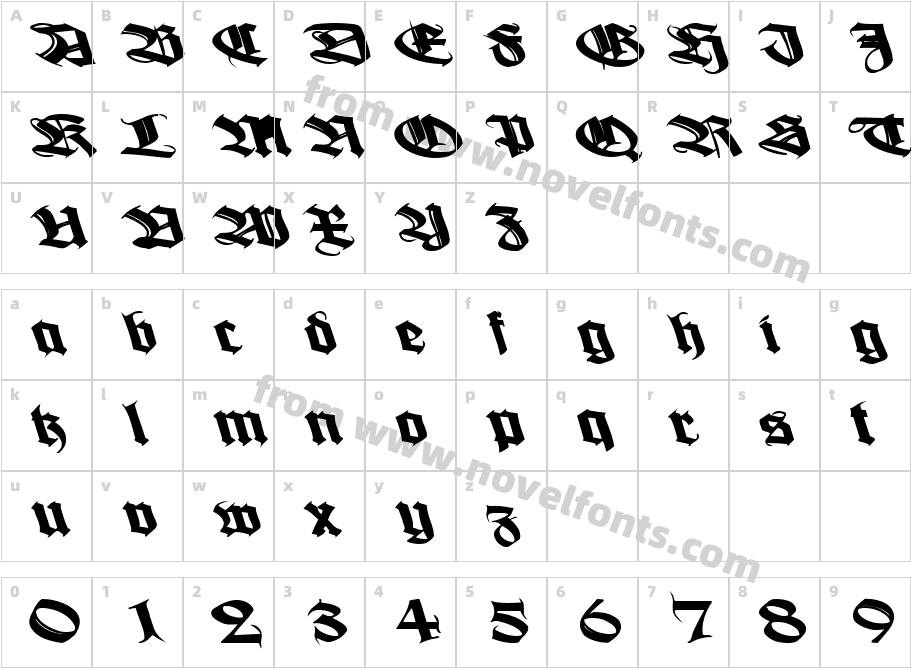 BoogieWoogieBold112Character Map