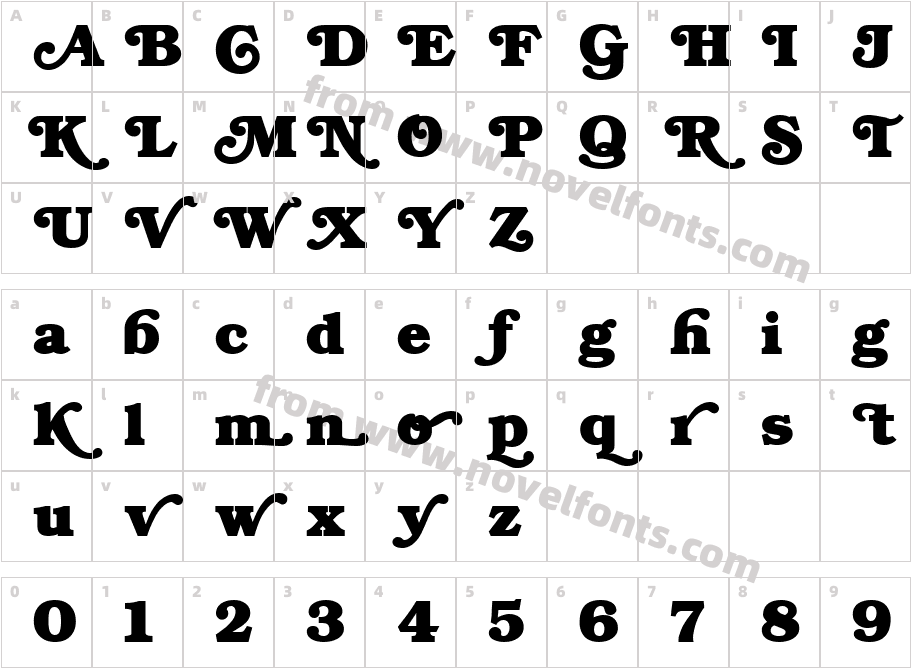 Bookman Bold SwashCharacter Map