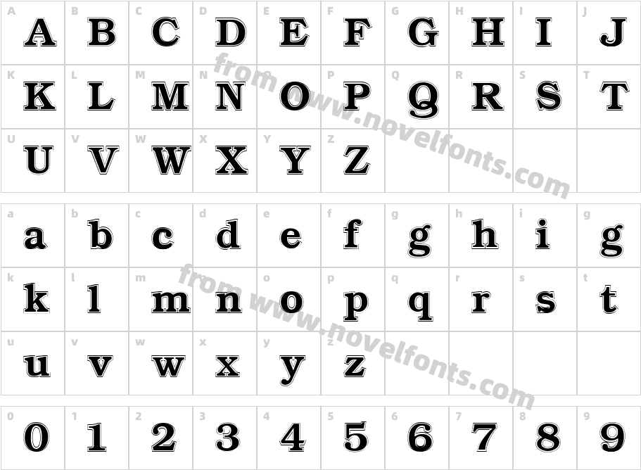 Bookman ContourCharacter Map