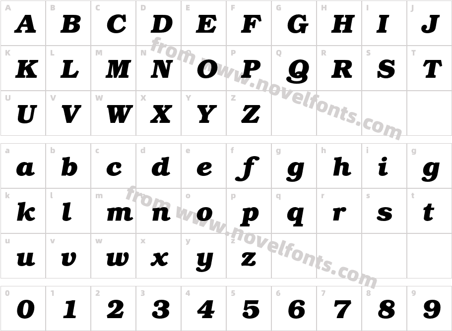 Bookman Itc T OTCharacter Map