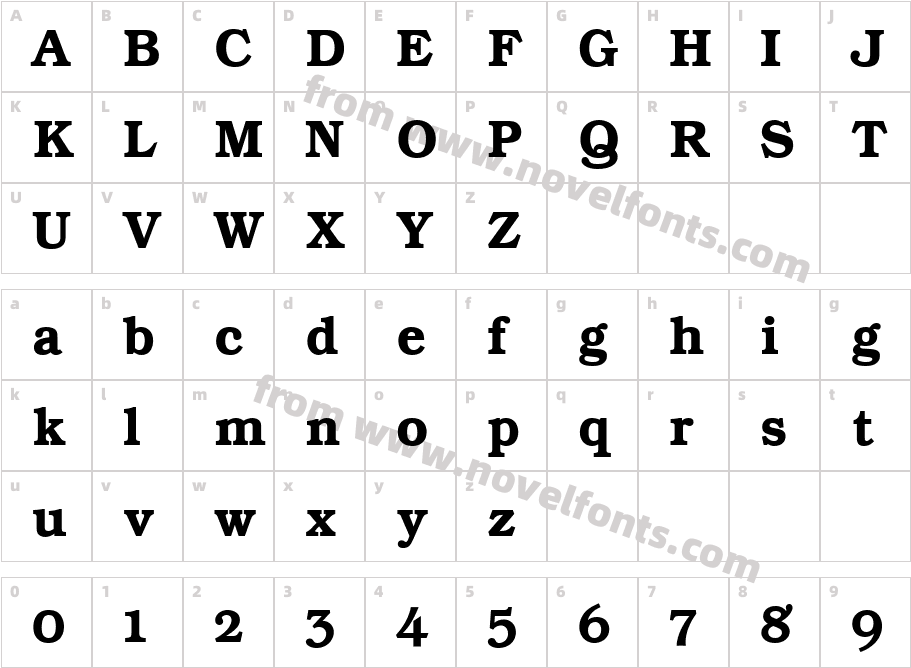 Bookman OsFCharacter Map