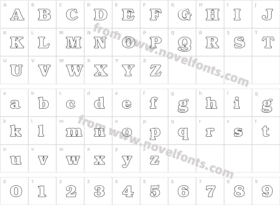 Bookman OutlineCharacter Map