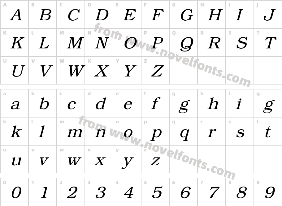 Bookman-Italic_7997Character Map