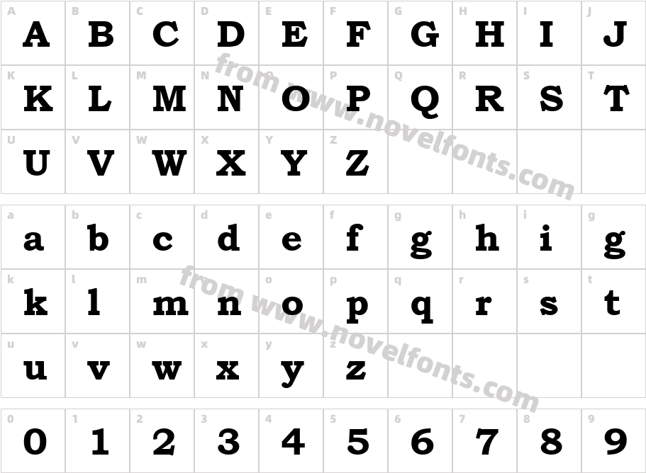 BookmanOldStyle-BoldCharacter Map