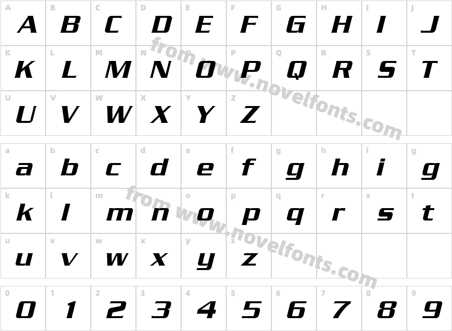 BoostSSK_ItalicCharacter Map